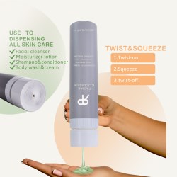 Squeezable Plastic Cosmetic Bottle With A Twist